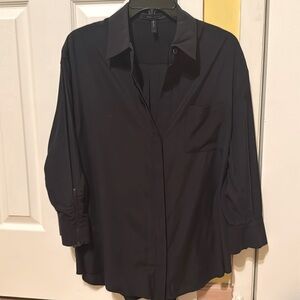 BCBGMAXAZARIA Black Shirt with zipper cuffs. Medium